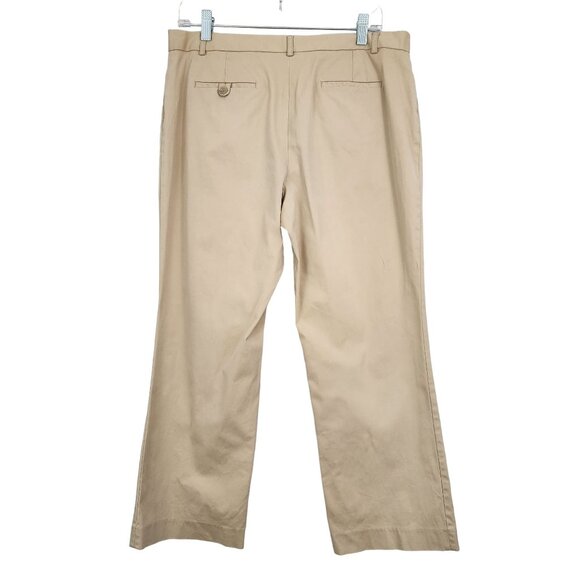 J. Crew Pants Women's Size 33 Waist Midrise Straight Wide Leg Pockets Khaki - Picture 2 of 7